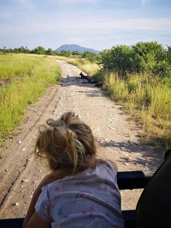 Family Safari Tau Game Lodge Teaching kids about wildlife