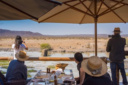 Breakfast overlooking the waterhole
